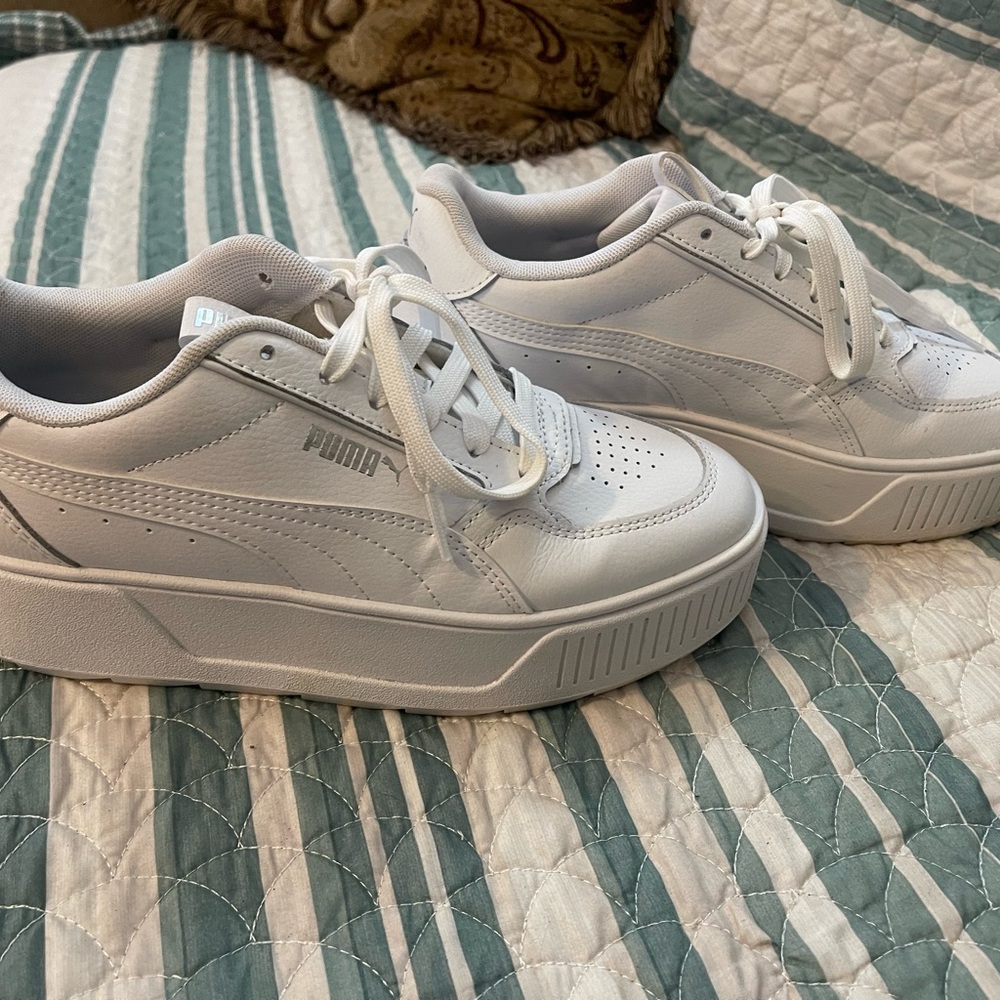 Puma Women's Classic White Platform Sneakers